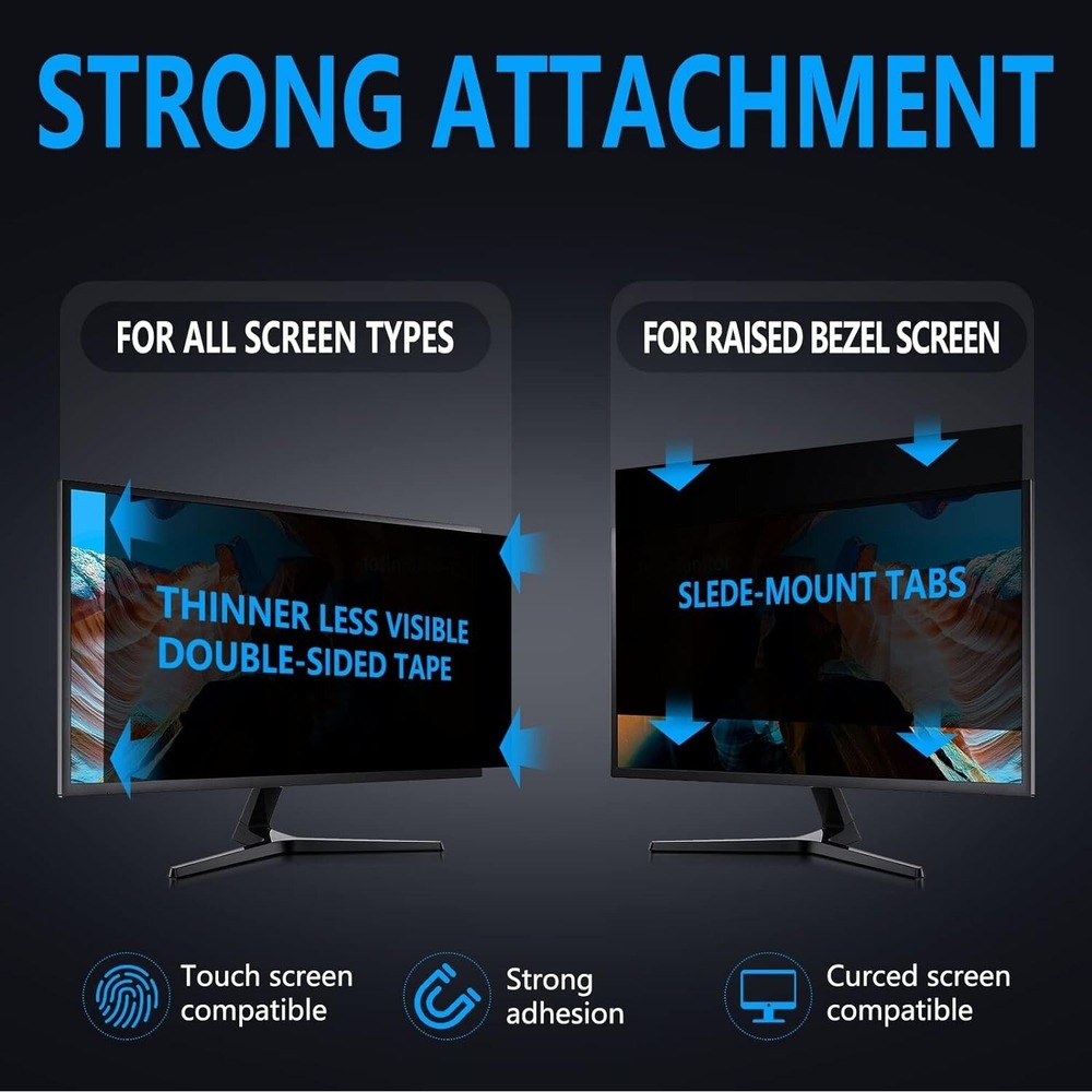 Computer Privacy Screen 22 Inch 16:10 Widescreen Monitor Anti-Glare Anti-Scratch - Picture 10 of 11